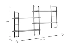 Miliboo Bibliothèque Et Étagère|Bibliothèque Et Étagère-Étagère murale en bois manguier massif et métal noir L122 cm AKINA