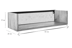 Miliboo Bibliothèque Et Étagère|Bibliothèque Et Étagère-Étagère murale industrielle en bois manguier massif et métal noir L60 cm RACK