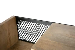 Miliboo Bibliothèque Et Étagère|Bibliothèque Et Étagère-Étagère murale industrielle en bois manguier massif et métal noir L90 cm RACK