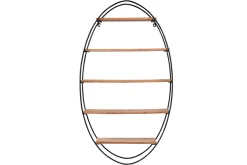 Miliboo Bibliothèque Et Étagère|Bibliothèque Et Étagère-Étagère murale ovale en bois massif et métal noir H130 cm HANG