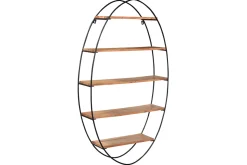 Miliboo Bibliothèque Et Étagère|Bibliothèque Et Étagère-Étagère murale ovale en bois massif et métal noir H130 cm HANG