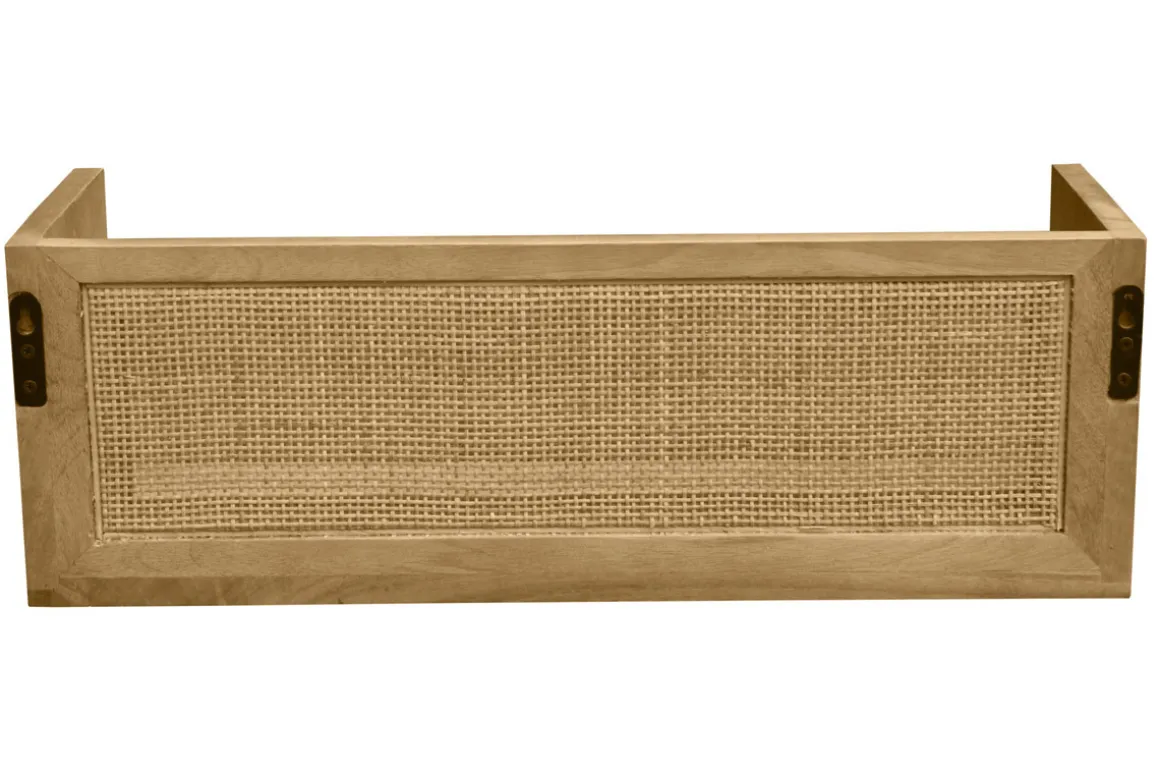 Miliboo Etagère Murale-Étagère tablette murale en bois manguier massif et cannage rotin L60 cm ACANGE