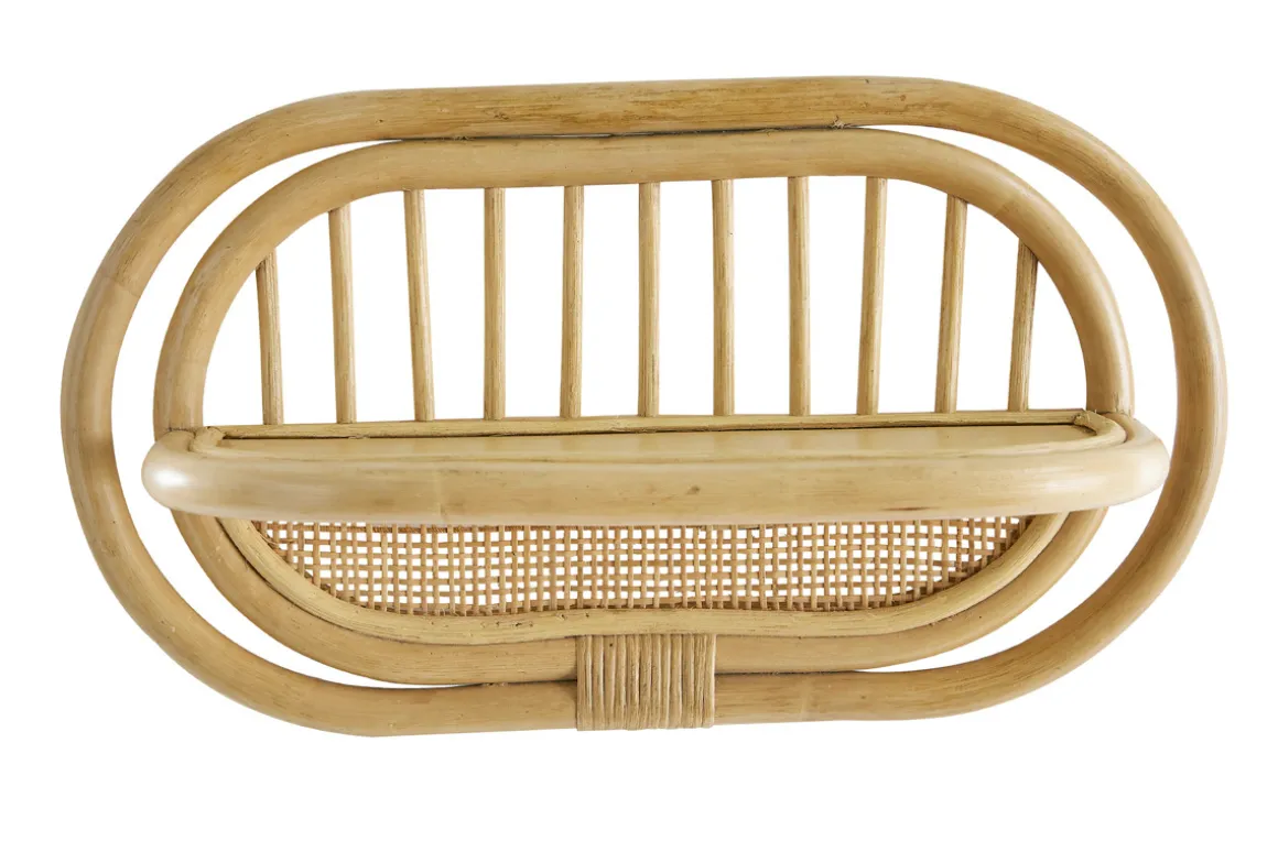 Miliboo Table De Chevet|Etagère Murale-Étagères murales en rotin et cannage L45 cm (lot de 2) SYBILLE