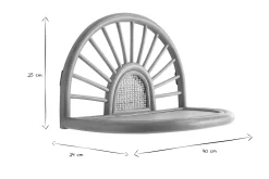 Miliboo Table De Chevet|Etagère Murale-Étagères murales en rotin naturel et cannage L40 cm (lot de 2) BOW