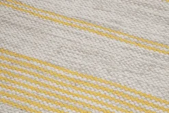 Miliboo Tapis-Tapis / Descente de lit rectangulaire beige à rayures jaunes 50 x 80 cm CABOURG