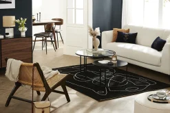 Miliboo Tapis-Tapis noir motif line art 160x230 cm ARTISTE