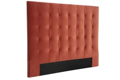 Miliboo Tête De Lit-Tête de lit capitonnée en tissu velours terracotta L160 cm HALCIONA