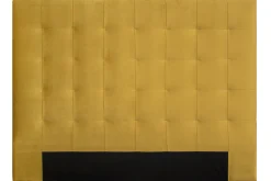 Miliboo Tête De Lit-Tête de lit capitonnée en tissu velours jaune moutarde L160 cm HALCIONA
