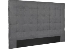 Miliboo Tête De Lit-Tête de lit capitonnée en tissu gris anthracite L180 cm HALCIONA