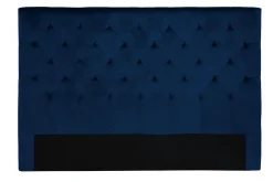 Miliboo Tête De Lit-Tête de lit capitonnée en tissu velours bleu nuit L160 cm ENGUERRAND