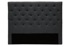 Miliboo Tête De Lit-Tête de lit capitonnée en tissu gris foncé L140 cm ENGUERRAND