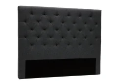 Miliboo Tête De Lit-Tête de lit capitonnée en tissu gris foncé L140 cm ENGUERRAND