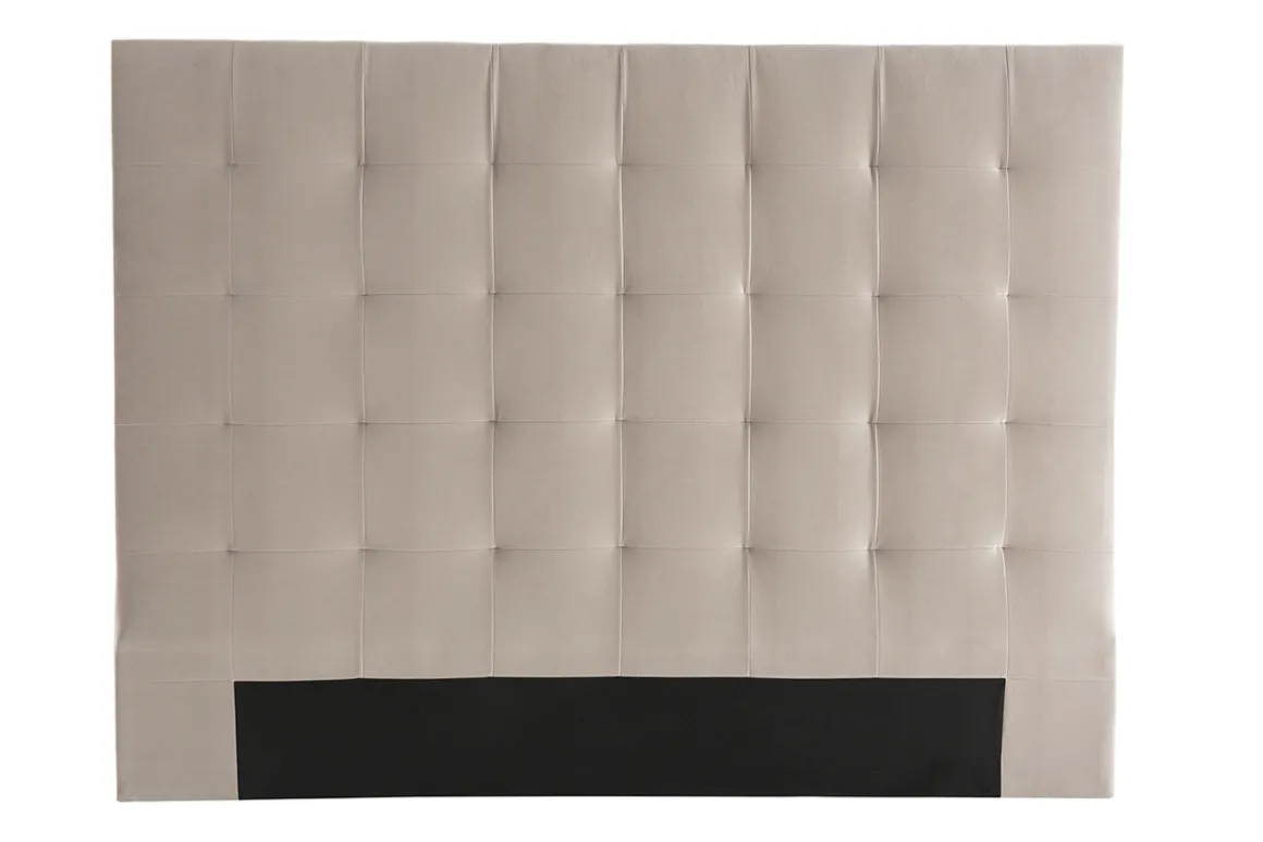 Miliboo Tête De Lit-Tête de lit capitonnée en tissu velours taupe L160 cm HALCIONA