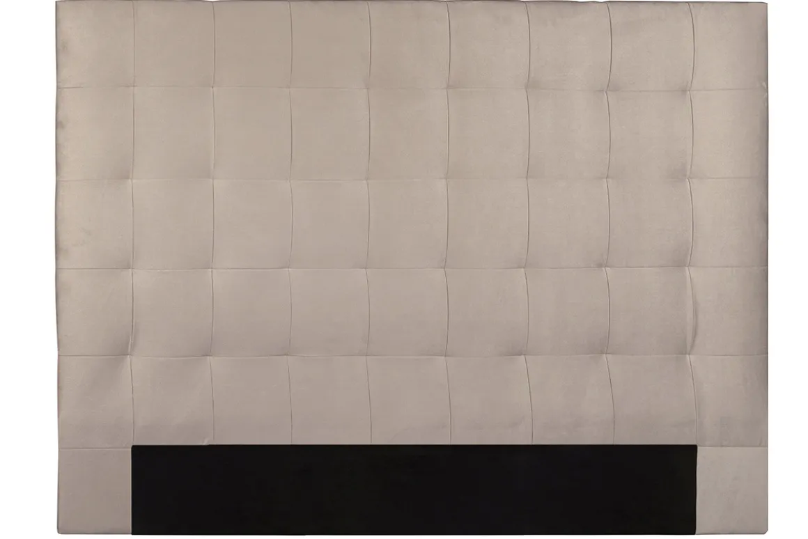 Miliboo Tête De Lit-Tête de lit capitonnée en tissu velours taupe L180 cm HALCIONA