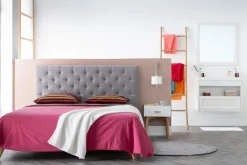 Miliboo Tête De Lit-Tête de lit capitonnée en tissu gris clair L140 cm ENGUERRAND