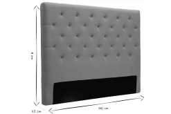 Miliboo Tête De Lit-Tête de lit capitonnée en tissu gris clair L140 cm ENGUERRAND