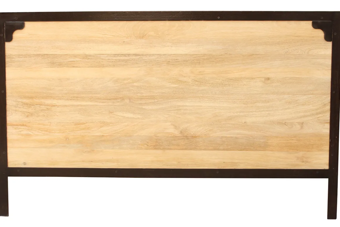 Miliboo Tête De Lit-Tête de lit en bois manguier massif et métal noir L165 cm INDUSTRIA
