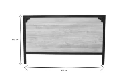 Miliboo Tête De Lit-Tête de lit en bois manguier massif et métal noir L165 cm INDUSTRIA