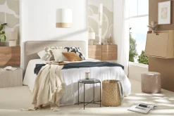 Miliboo Tête De Lit-Tête de lit en tissu effet velours beige naturel L175 cm MARCIA