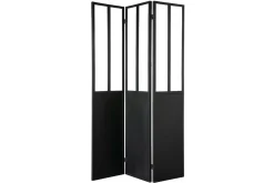 Miliboo Paravent-Verrière atelier paravent industriel en métal noir et verre 3 vantaux L120 cm RACK