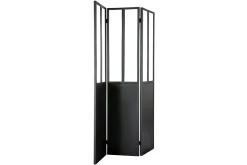 Miliboo Paravent-Verrière atelier paravent industriel en métal noir et verre 3 vantaux L120 cm RACK