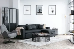 Miliboo Paravent-Verrière atelier paravent industriel en métal noir et verre 3 vantaux L120 cm RACK